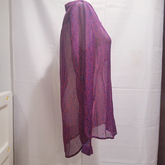 Diane von Furstenberg Gilmore Sheer Silk Blouse 6 - Picture 3 of 7